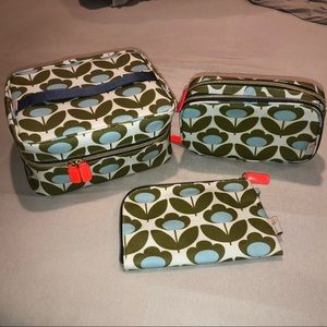 NWOT Oral Kiely Etc Wild Meadow cosmetic bag set